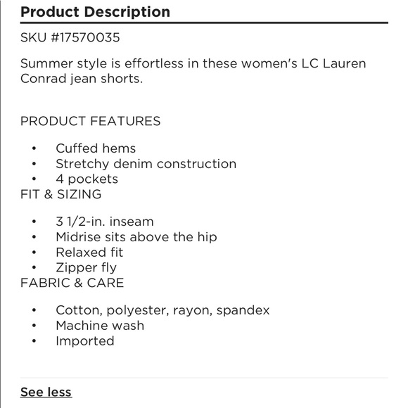 LC Cuffed Jean Shorts Size 2 Black Women’s - Picture 7 of 16